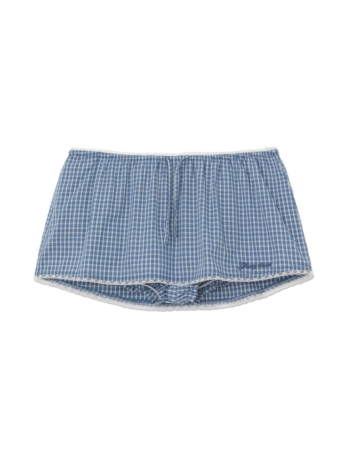 글로니(GLOWNY) G CLASSIC LACE-UP MINI SKIRT (BLUE)