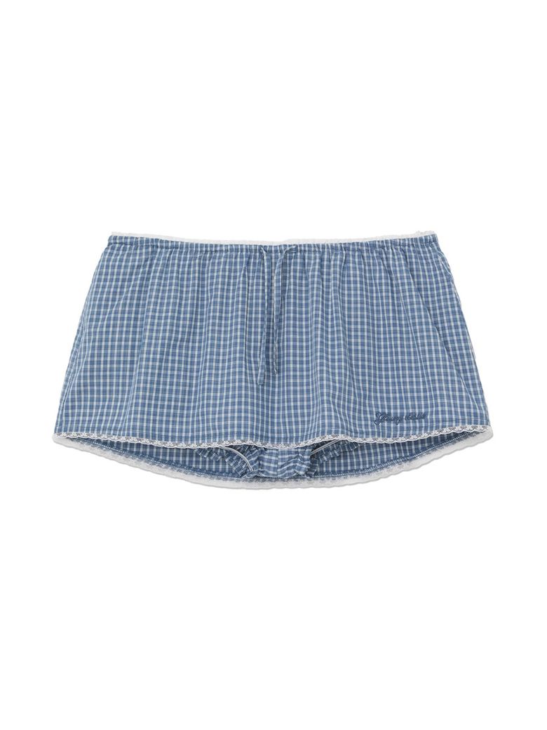 G CLASSIC LACE-UP MINI SKIRT (BLUE)
