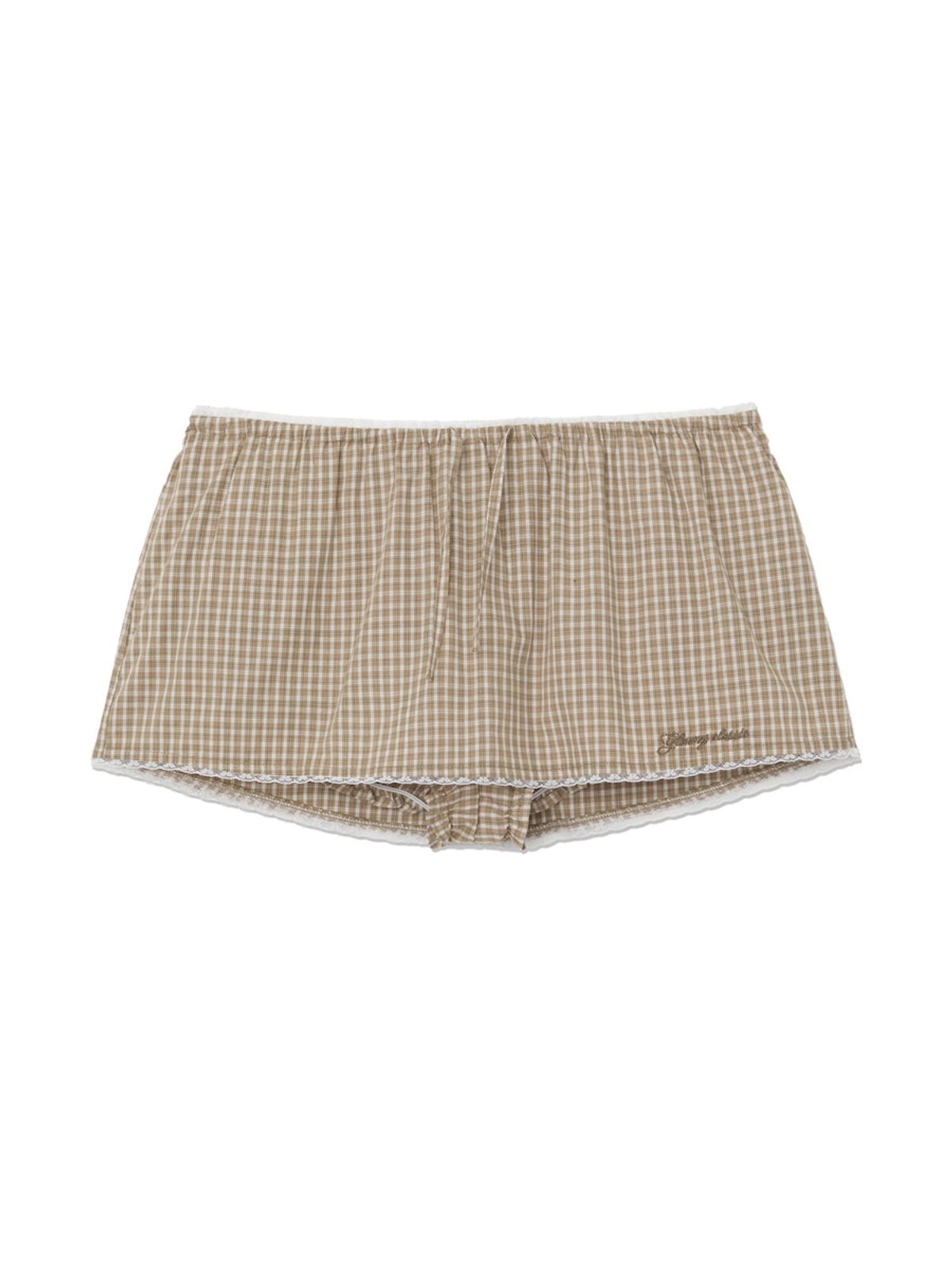 글로니(GLOWNY) G CLASSIC LACE-UP MINI SKIRT (BEIGE)