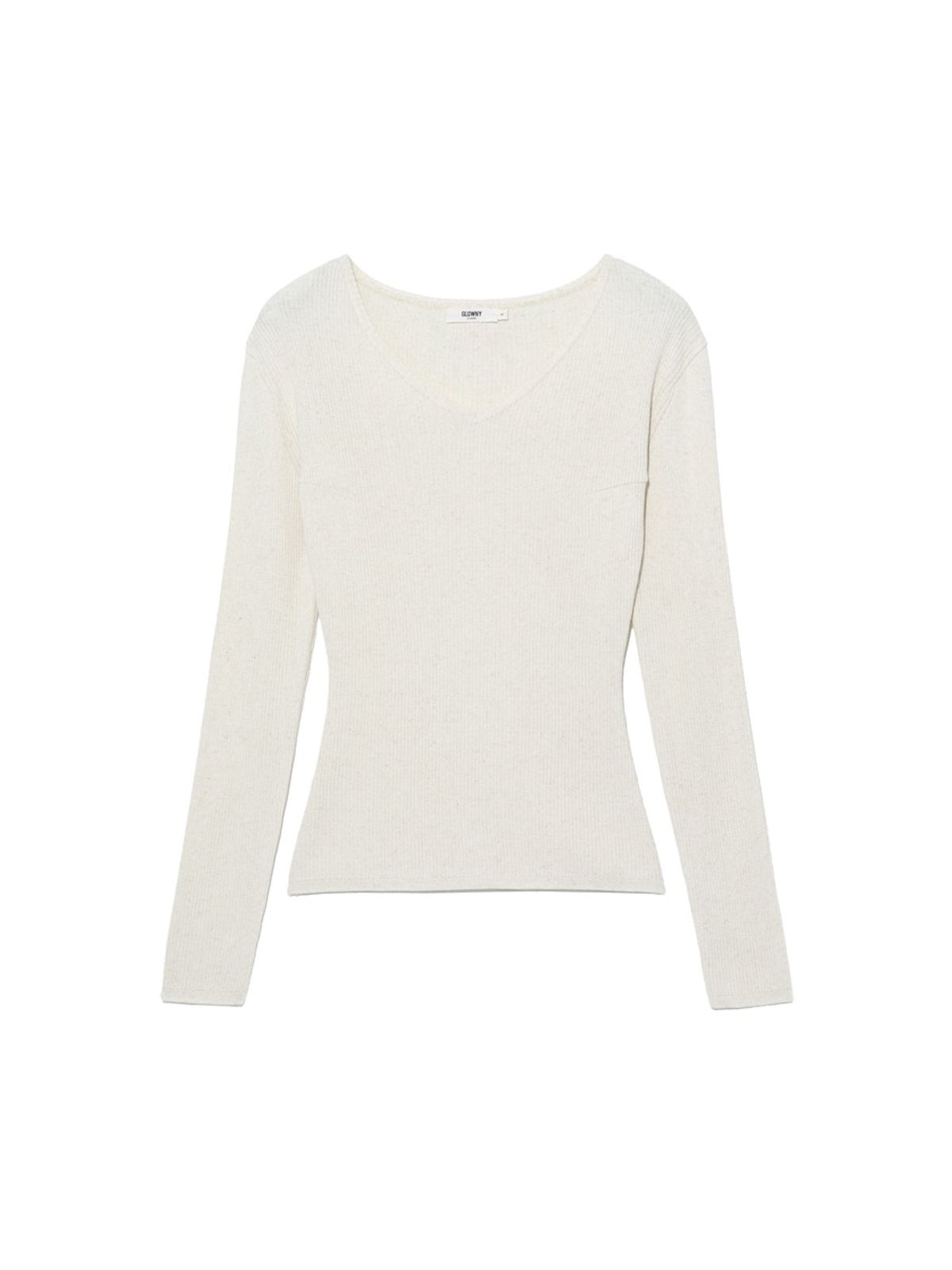 글로니(GLOWNY) G CLASSIC RIB V-NECK KNIT (OATMEAL)