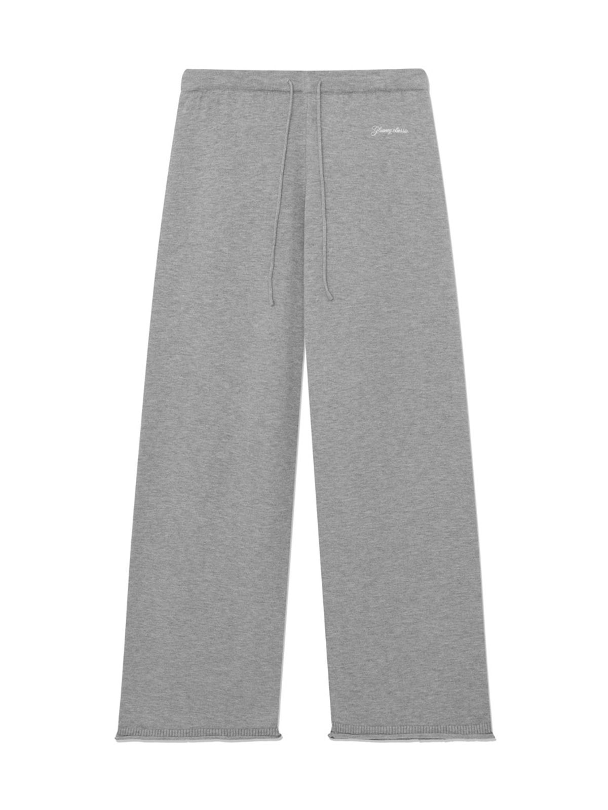 글로니(GLOWNY) G HUG KNIT PANTS (MELANGE GRAY)