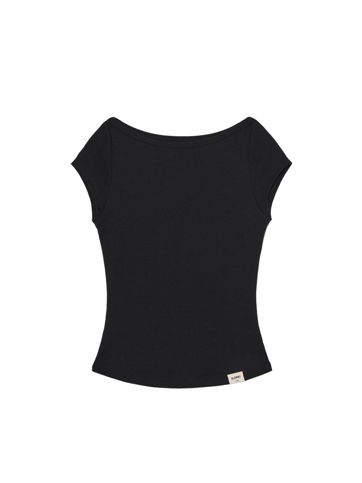 글로니(GLOWNY) G CLASSIC BOAT NECK TEE (BLACK)