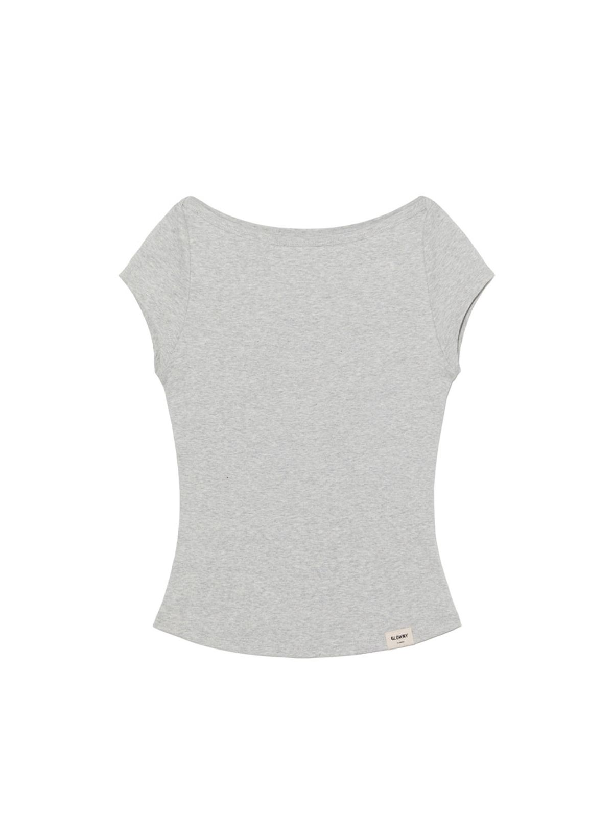 글로니(GLOWNY) G CLASSIC BOAT NECK TEE (MELANGE GRAY)