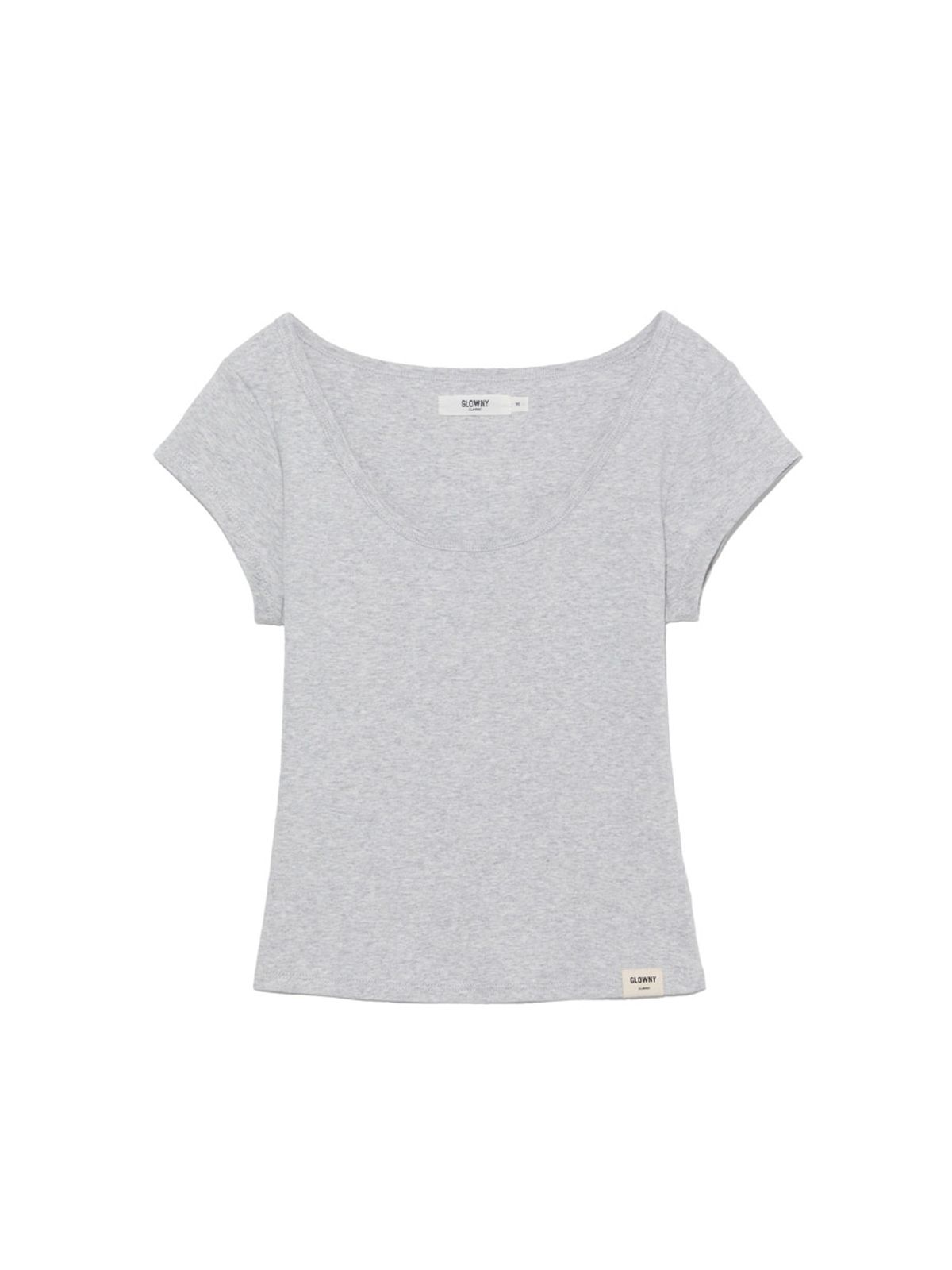 글로니(GLOWNY) G DEEP SCOOP TEE (MELANGE GRAY)
