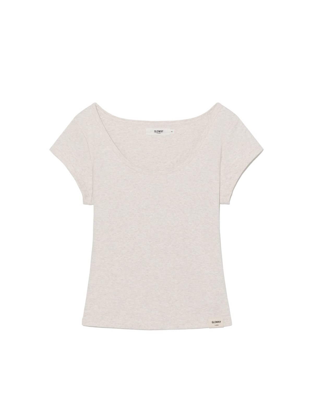 글로니(GLOWNY) G DEEP SCOOP TEE (OATMEAL)