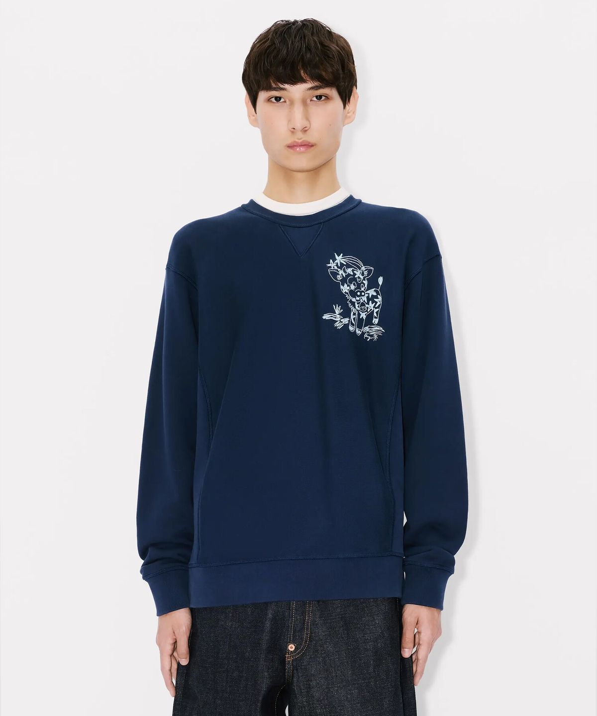겐조(KENZO) 남성 겐조 카툰 아웃라인 클래식 스웻셔츠_K265AMWC05NYX