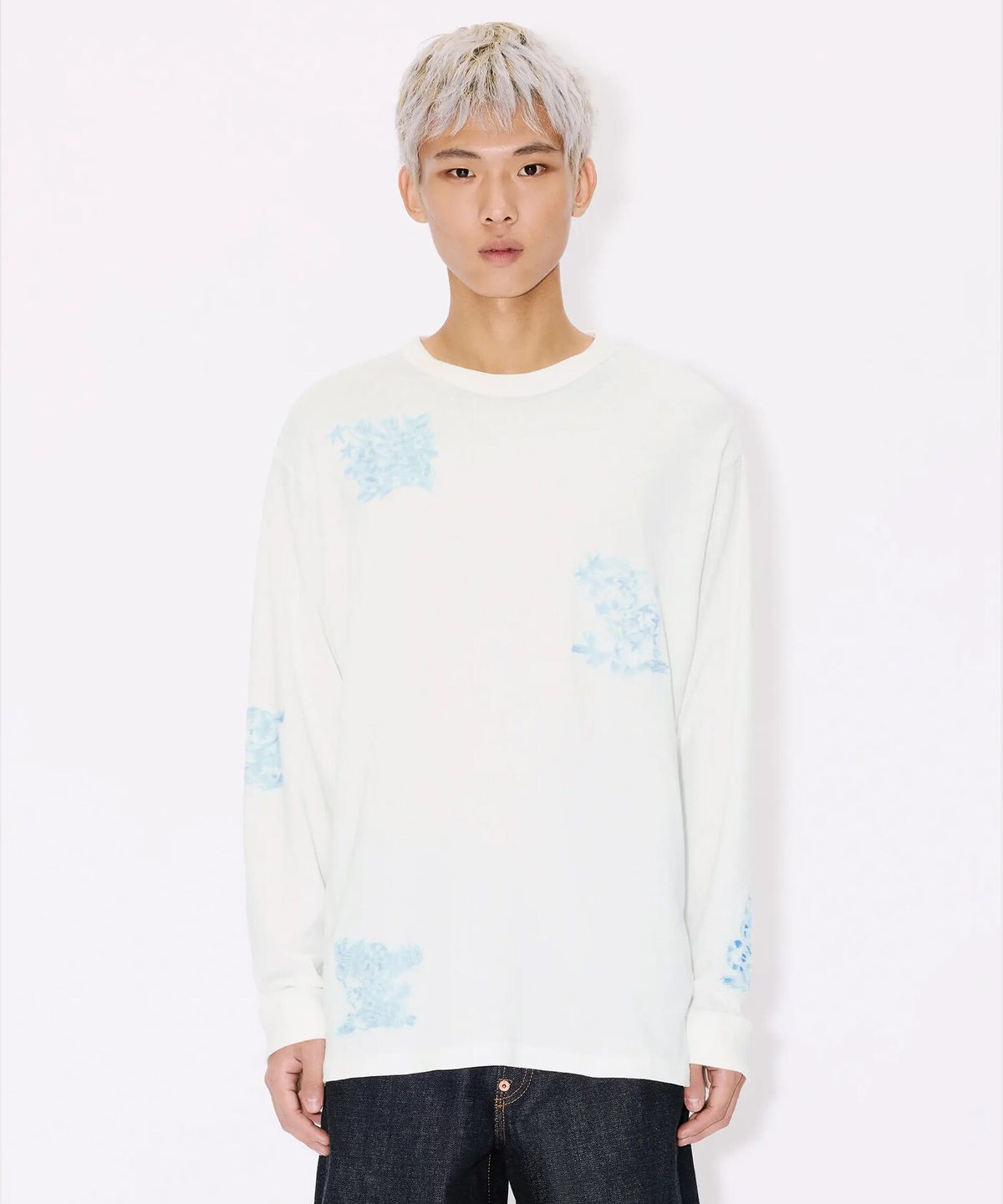 겐조(KENZO) 남성 갓츠 겐조 카툰 아웃라인 릴렉스 롱 슬리브 티셔츠_K265AMTC05WHX