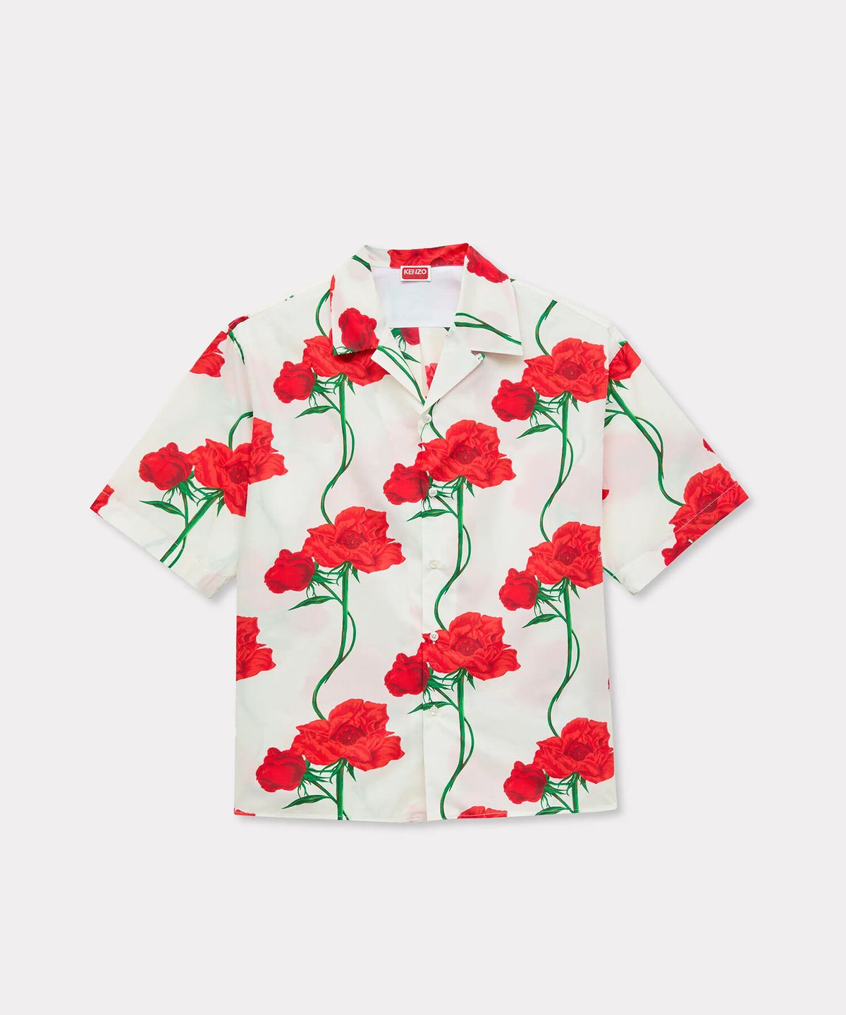 겐조(KENZO) 남성 겐조 아카이브 로즈 하와이안 반팔 셔츠_K265AMIR01IVX
