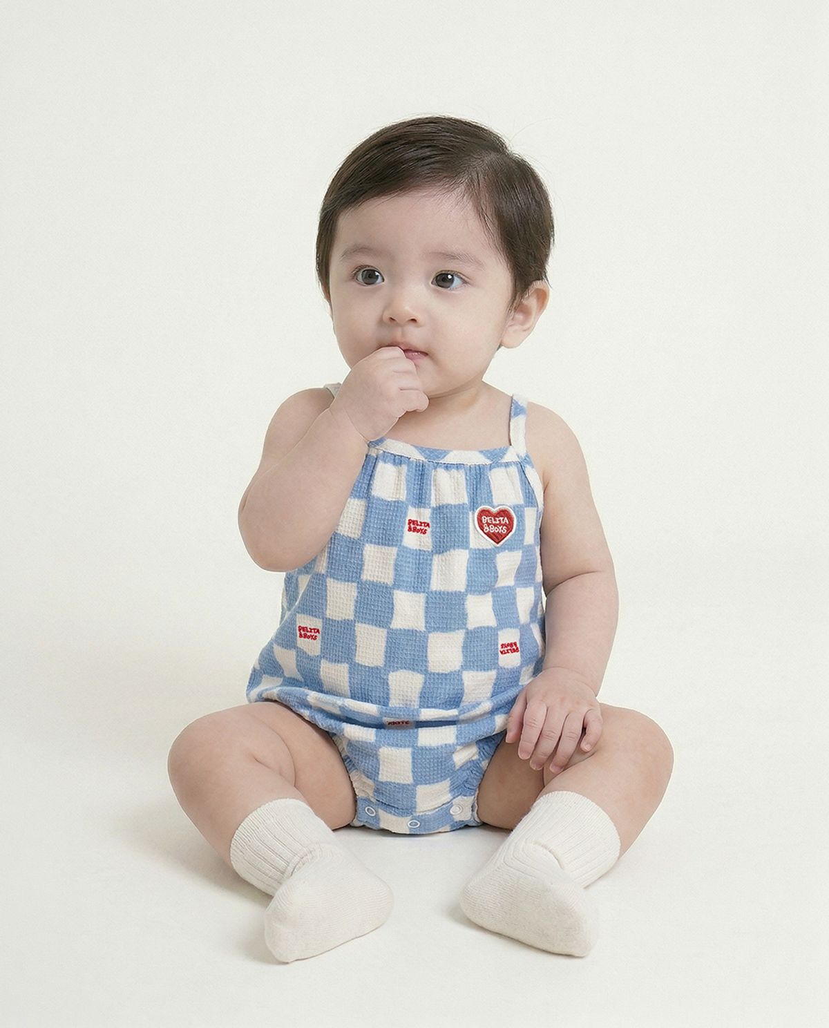 벨리타앤보이즈(BELITANBOYS) 베이비체커보드폴리서커 민소매바디수트 BB6MBS21LB