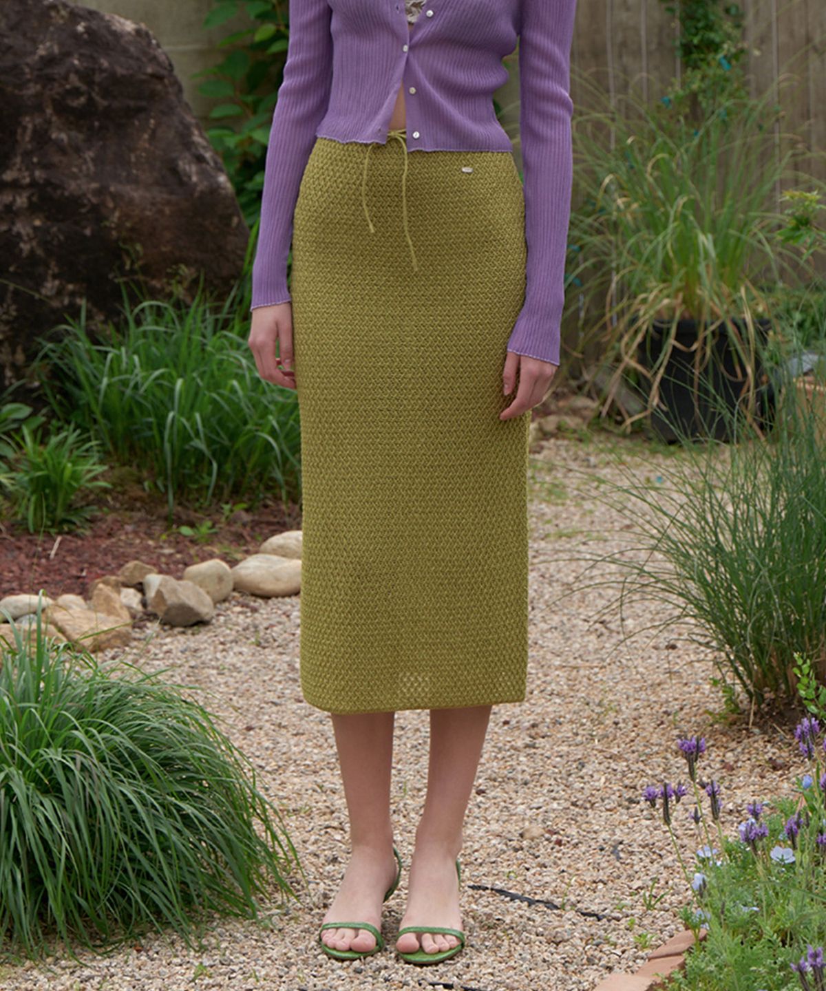 뮈르뮈르(MURMURE) 이유프 크로셰 니트 미디스커트_Yuf Skirt_3colors