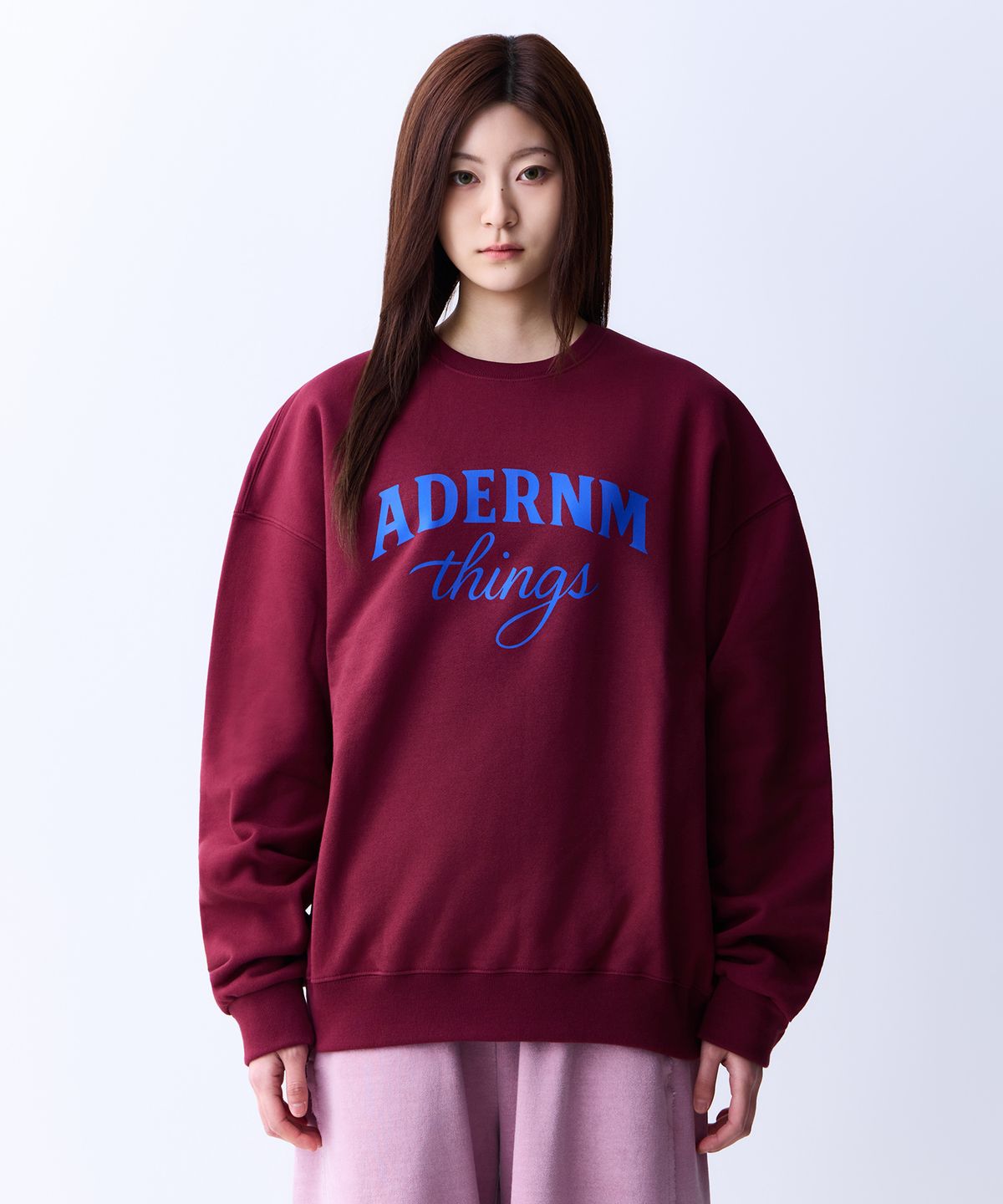 에이던엠(ADERNM) 씽즈 스웨트셔츠 버건디