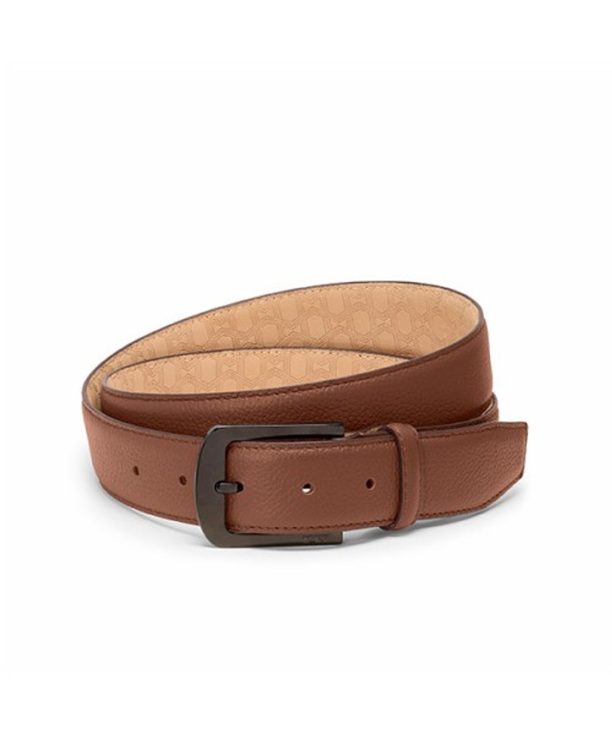 투미(TUMI) BELTS 라운드 페블 가죽 원사이즈 벨트 35mm 꼬냑_0165949CGP44