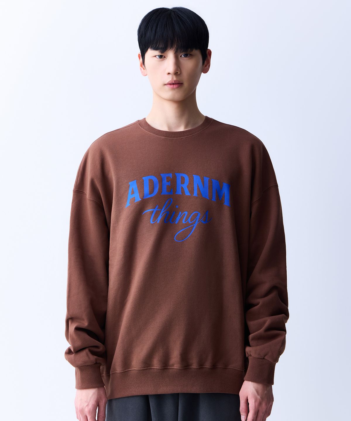 에이던엠(ADERNM) 씽즈 스웨트셔츠 브라운