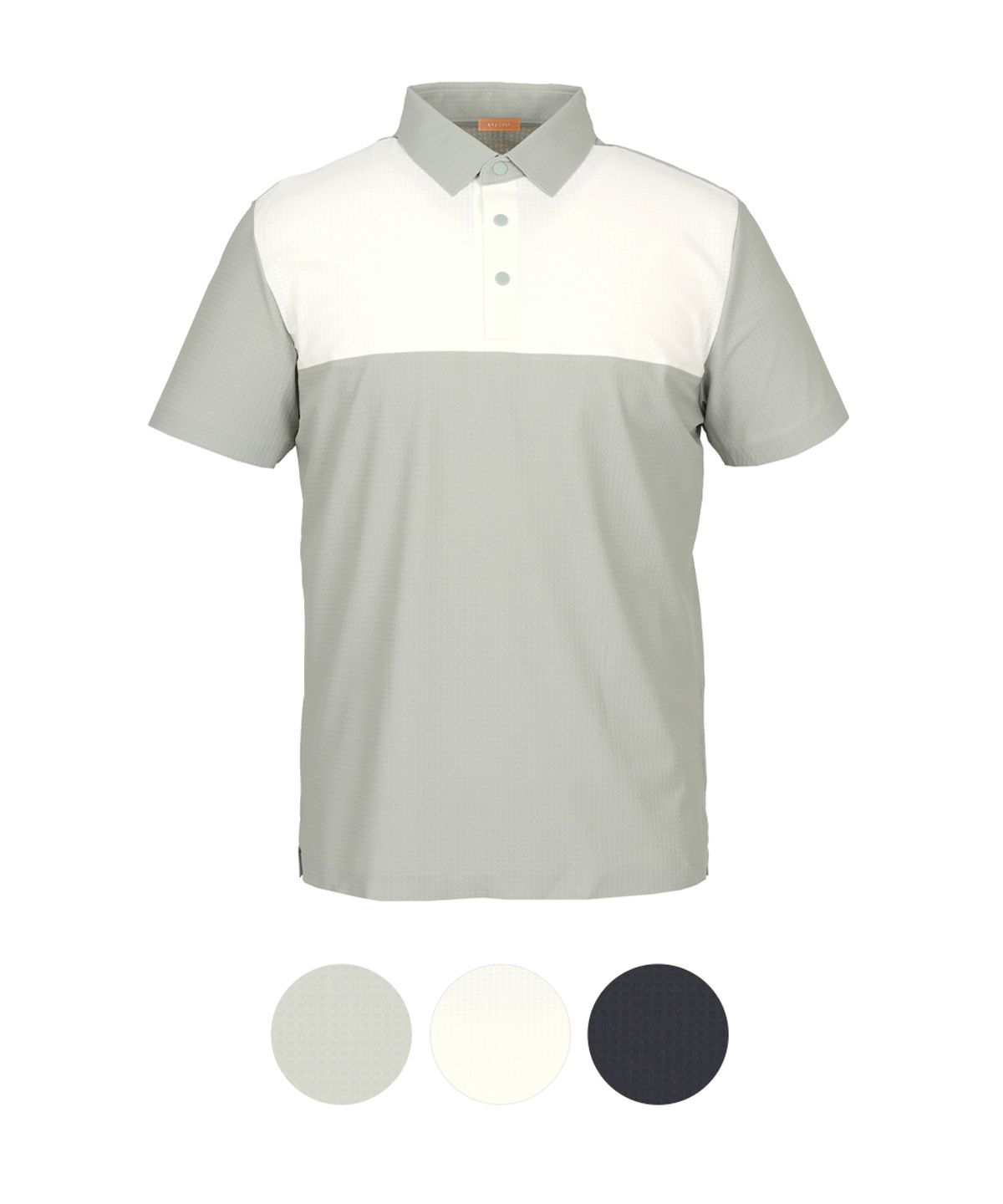 김영주 골프(KIM YOUNG JOO GOLF) 여름 쿨링 스판 상하 배색 카라 남성 반팔 골프 티셔츠 DQMMTS20