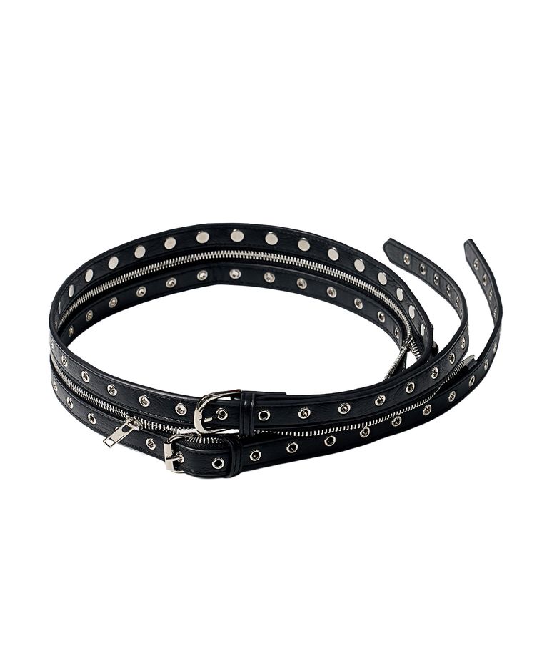 MODULAR SEPARATING ZIPPER BELT BLACK