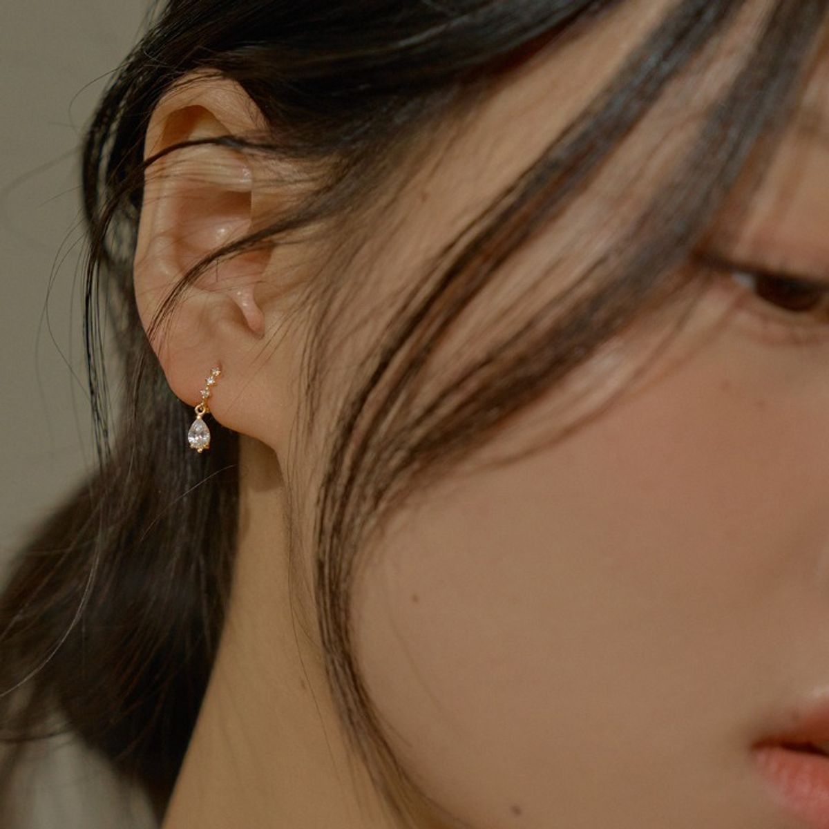 더블유비엘(WBL) 14k post 클라리티 원터치 링 귀걸이