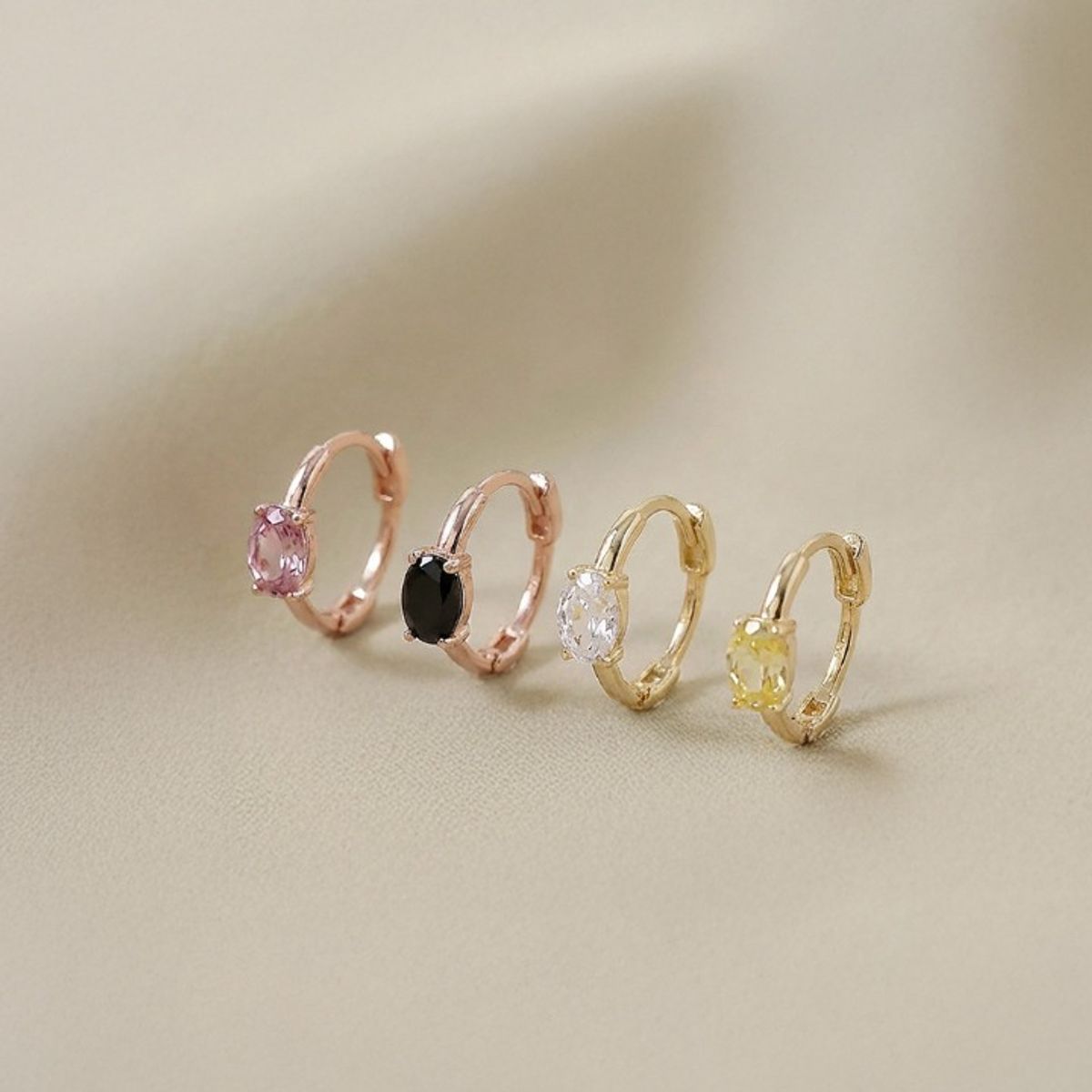 더블유비엘(WBL) 14k post 루미 원터치 링 귀걸이(4colors)