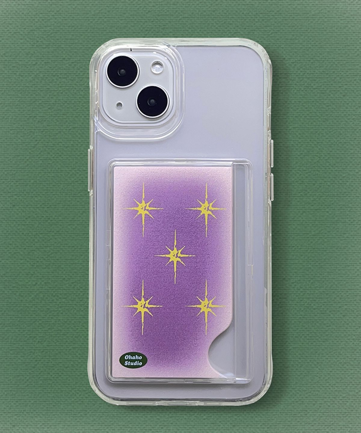 오하호 스튜디오(OHAHO STUDIO) Pink Night card poket Phone case 카드 젤하드
