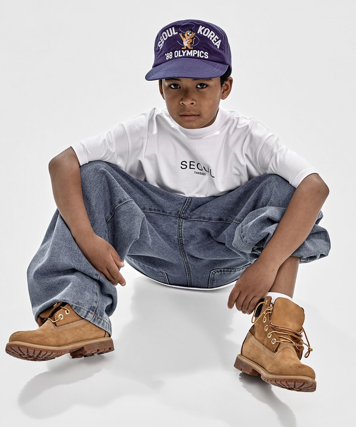 테이크이지 키즈(TAKEASY KIDS) 서울 자이언트핏 티셔츠 (화이트)