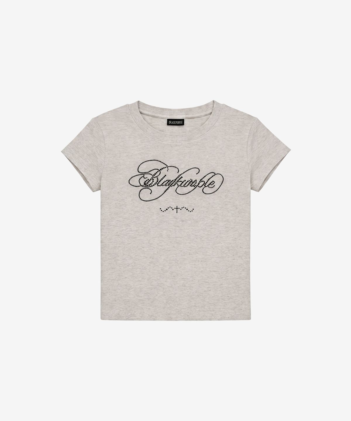 블랙 퍼플(BLACK PURPLE) 글리터 플로우 반팔티_멜란지 Glitter Flow Tee_Melange