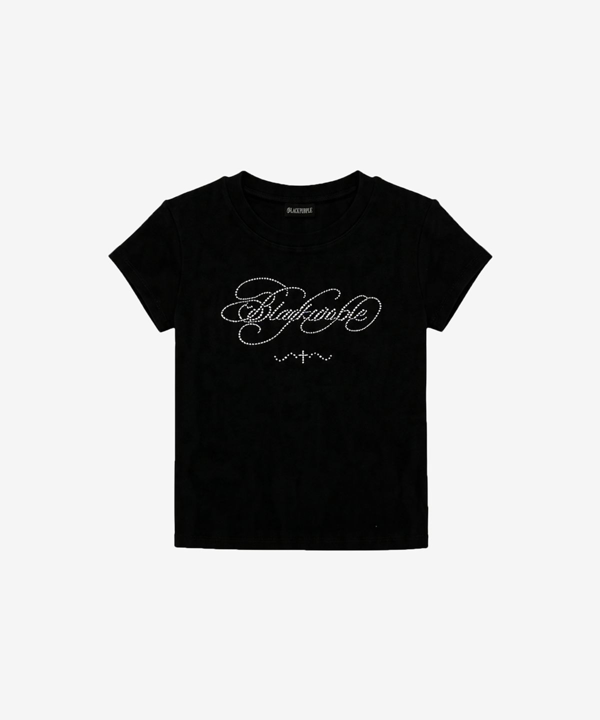 블랙 퍼플(BLACK PURPLE) 글리터 플로우 반팔티_블랙 Glitter Flow Tee_Black
