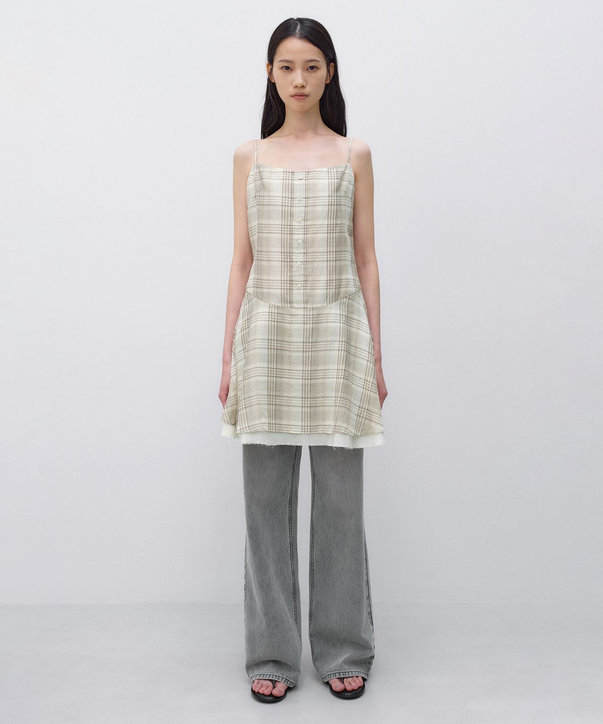 인사일런스 우먼(INSILENCE WOMEN) 체크 미니 원피스 BEIGE