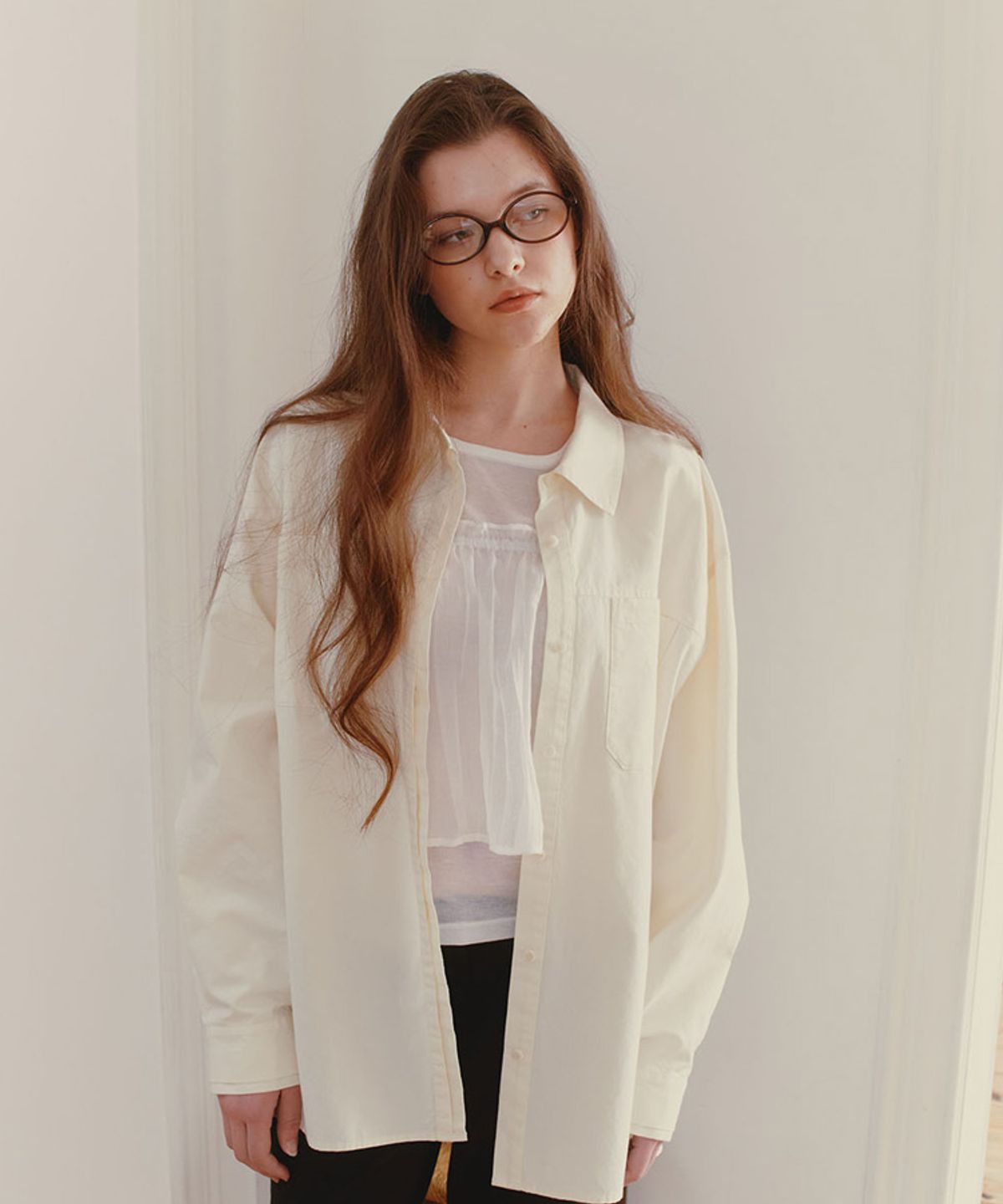 스러움(SEUREOUM) Ines Layer Shirt_Butter