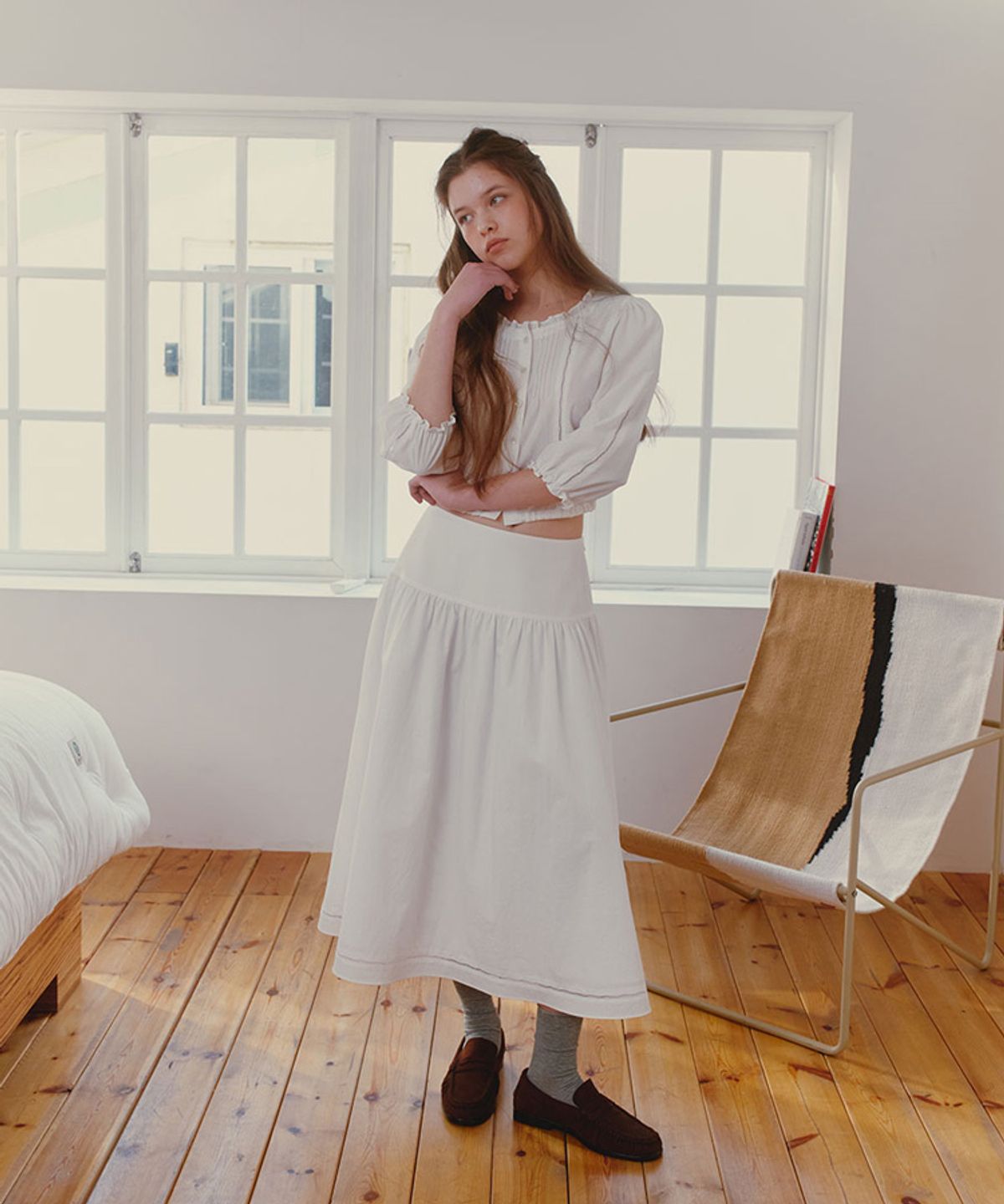 스러움(SEUREOUM) Simone Shirring Skirt