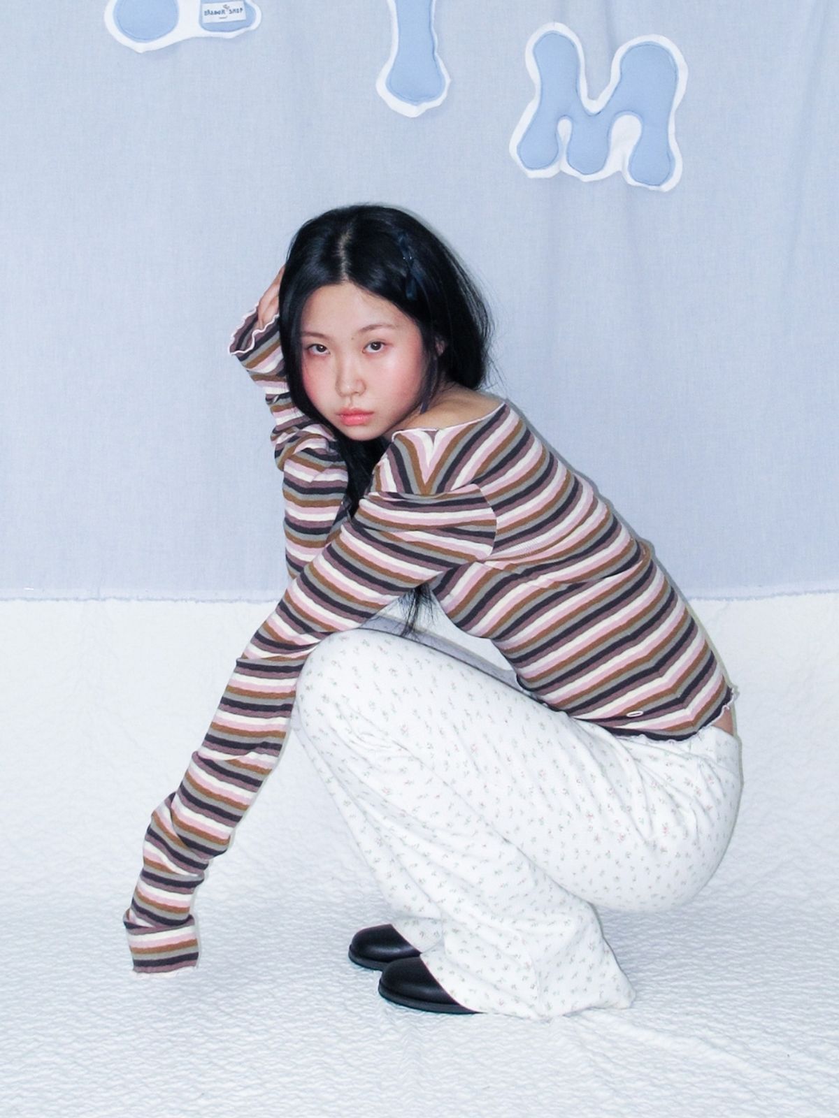 구름킴(GULEMKIM) Colorful Striped Long Sleeve