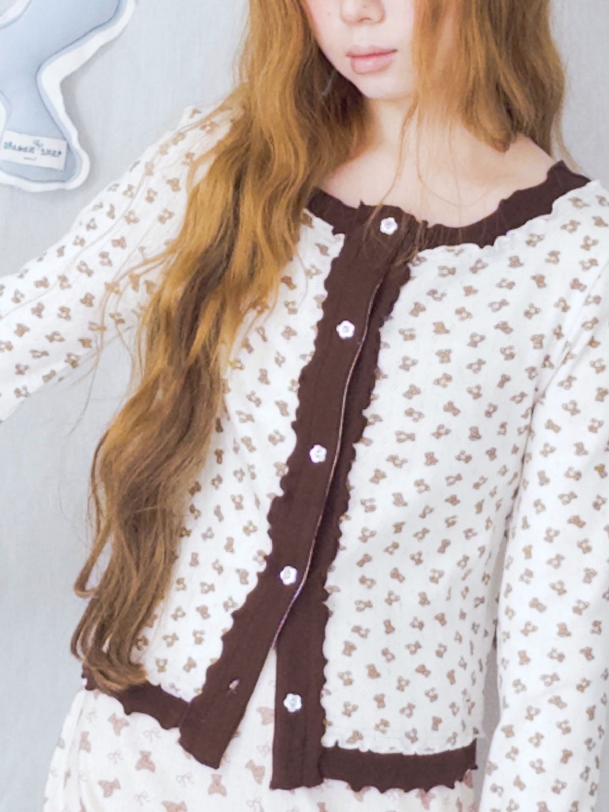 구름킴(GULEMKIM) Bear Lace Cardigan