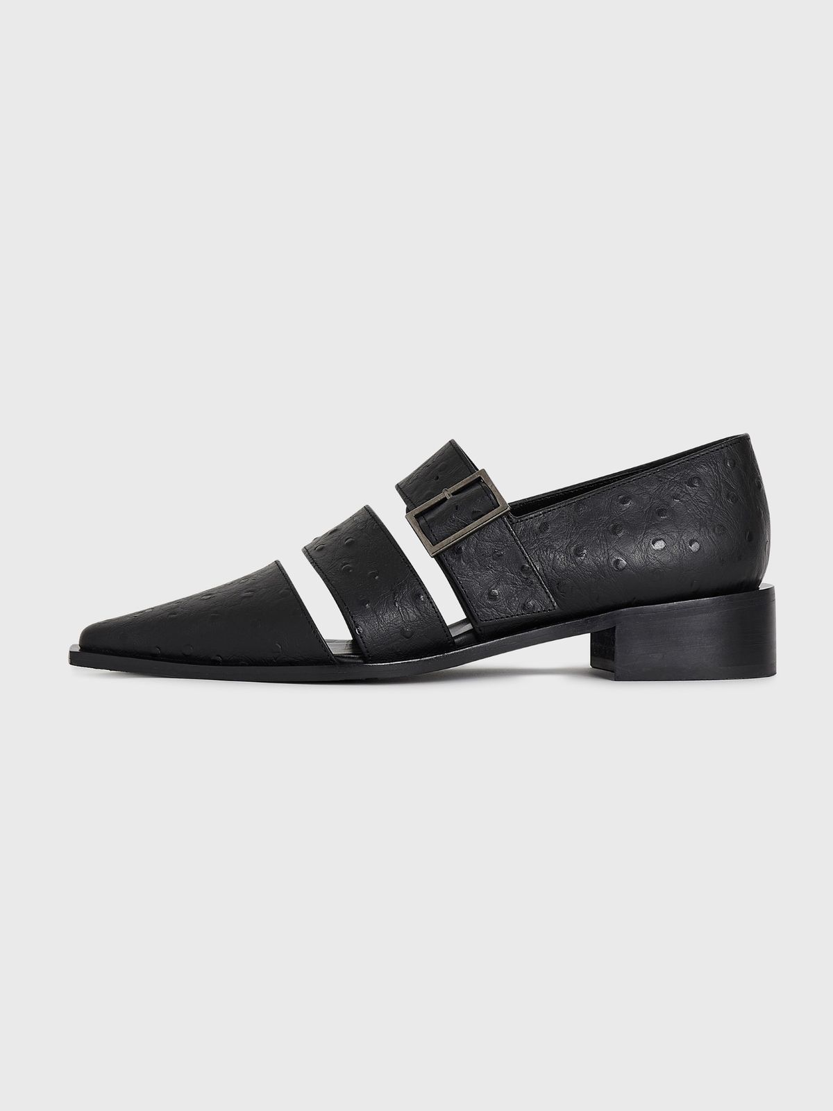 잡화룸(JABHUAROOM) OSTRICH LOAFERS, (BLACK)