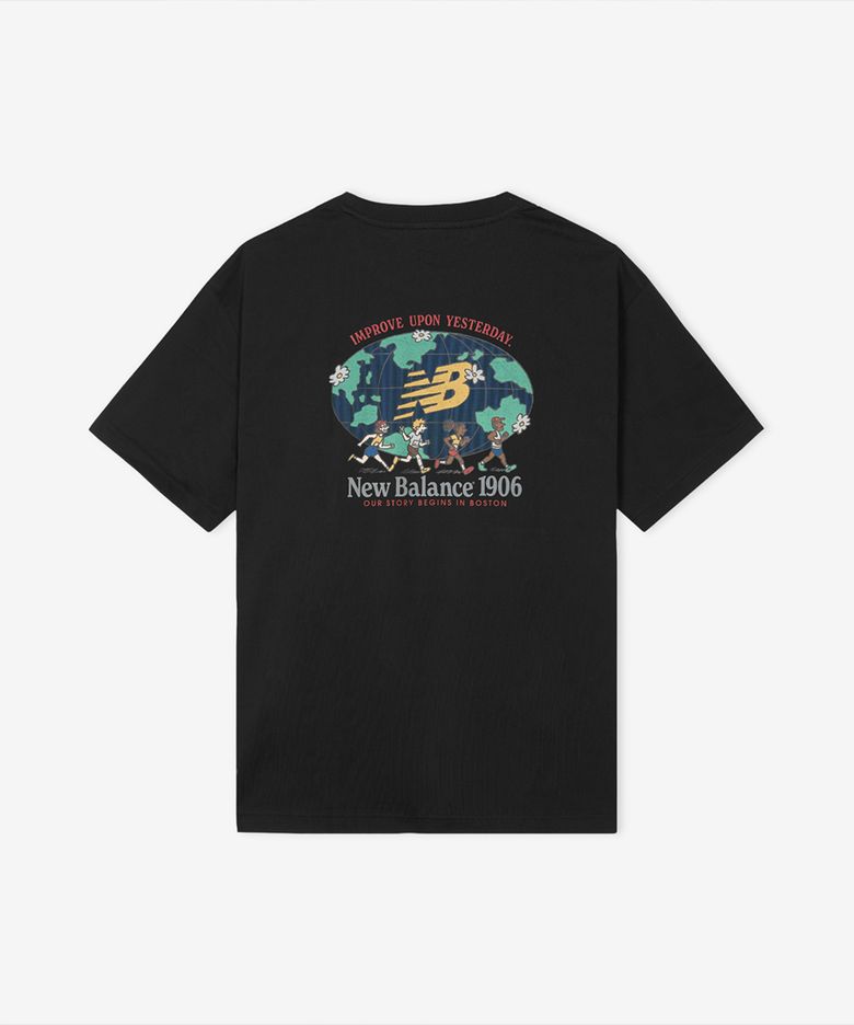 NBNEG21513 / UNI NB 프렌즈 지구 그래픽 반팔티 (BLACK)