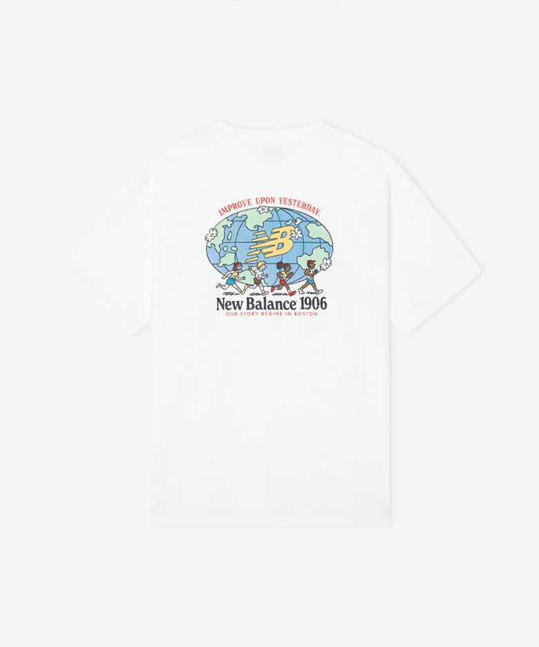NBNEG21513 / UNI NB 프렌즈 지구 그래픽 반팔티 (WHITE)