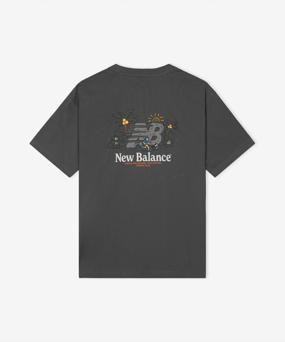 뉴발란스(NEW BALANCE) NBNEG21523 / UNI NB 프렌즈 썬라이즈 반팔티 (CHARCOAL)