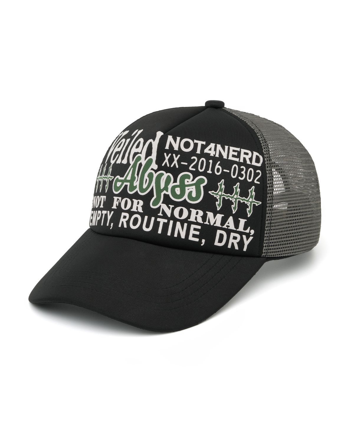 낫포너드(NOT4NERD) Veiled Emblem Trucker Cap - Black