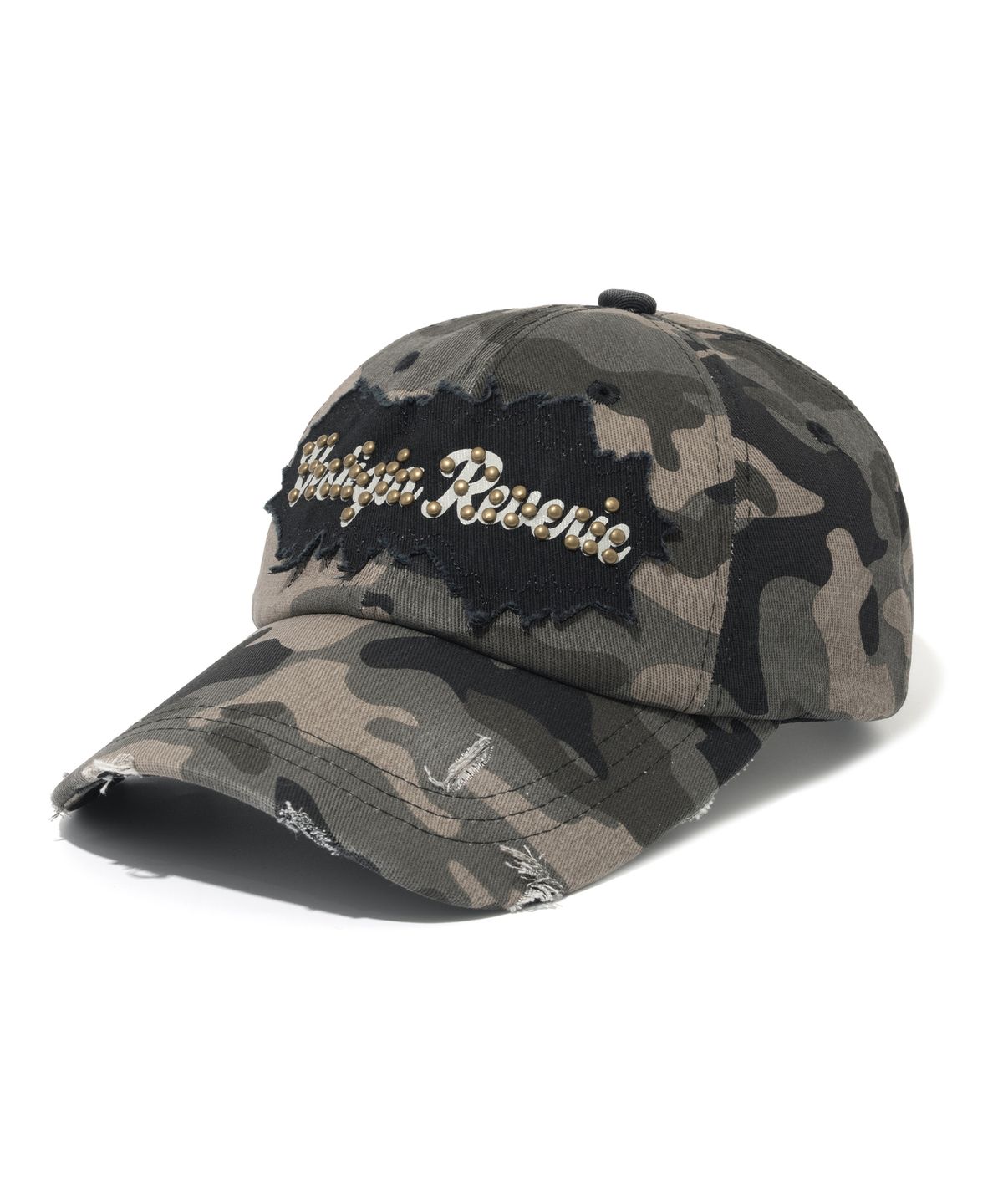 낫포너드(NOT4NERD) Vestigia Reverie Patch Stud Camo Ball Cap - Black