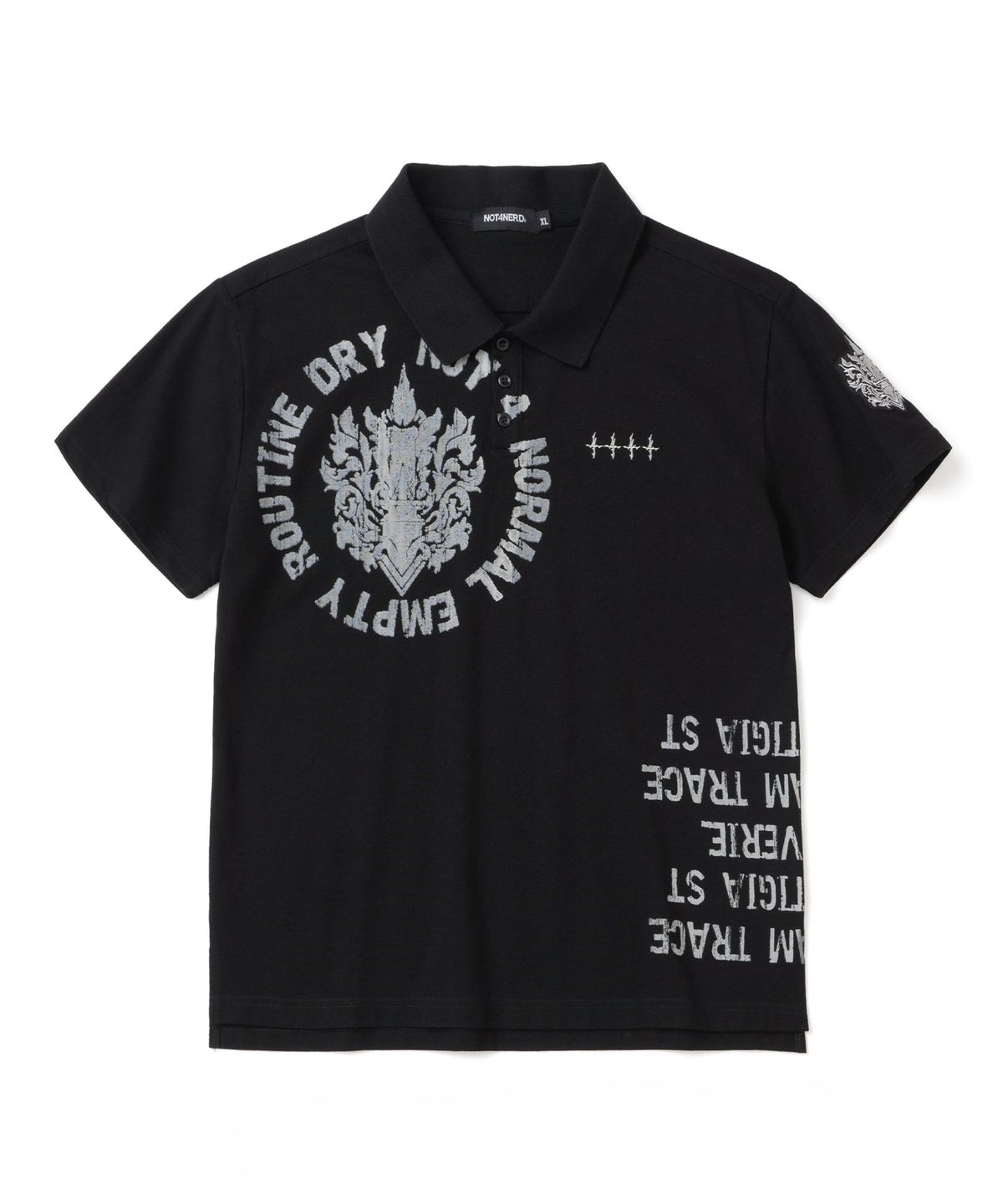 낫포너드(NOT4NERD) Symbol Crest Polo T-Shirts - Black