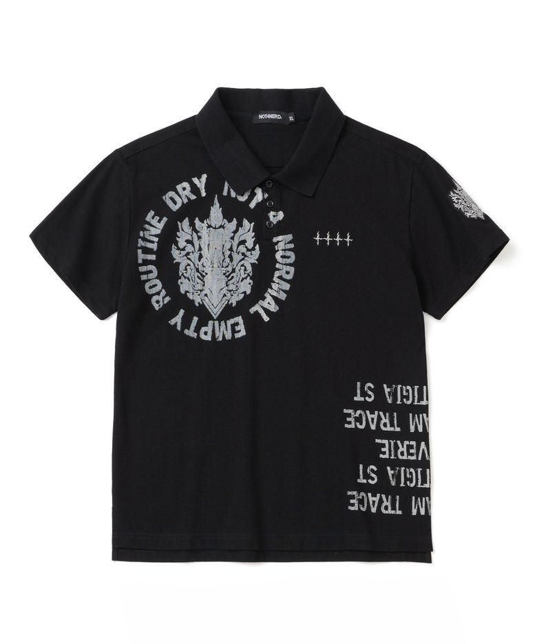 Symbol Crest Polo T-Shirts - Black