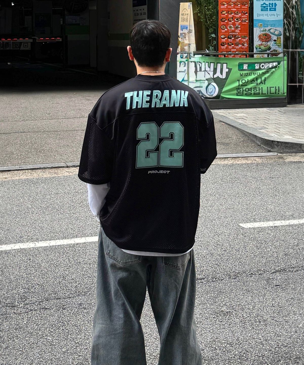 더랭크(THERANK) AIRGRID SPORTS MESH JERSEY [BLACK / MINT]