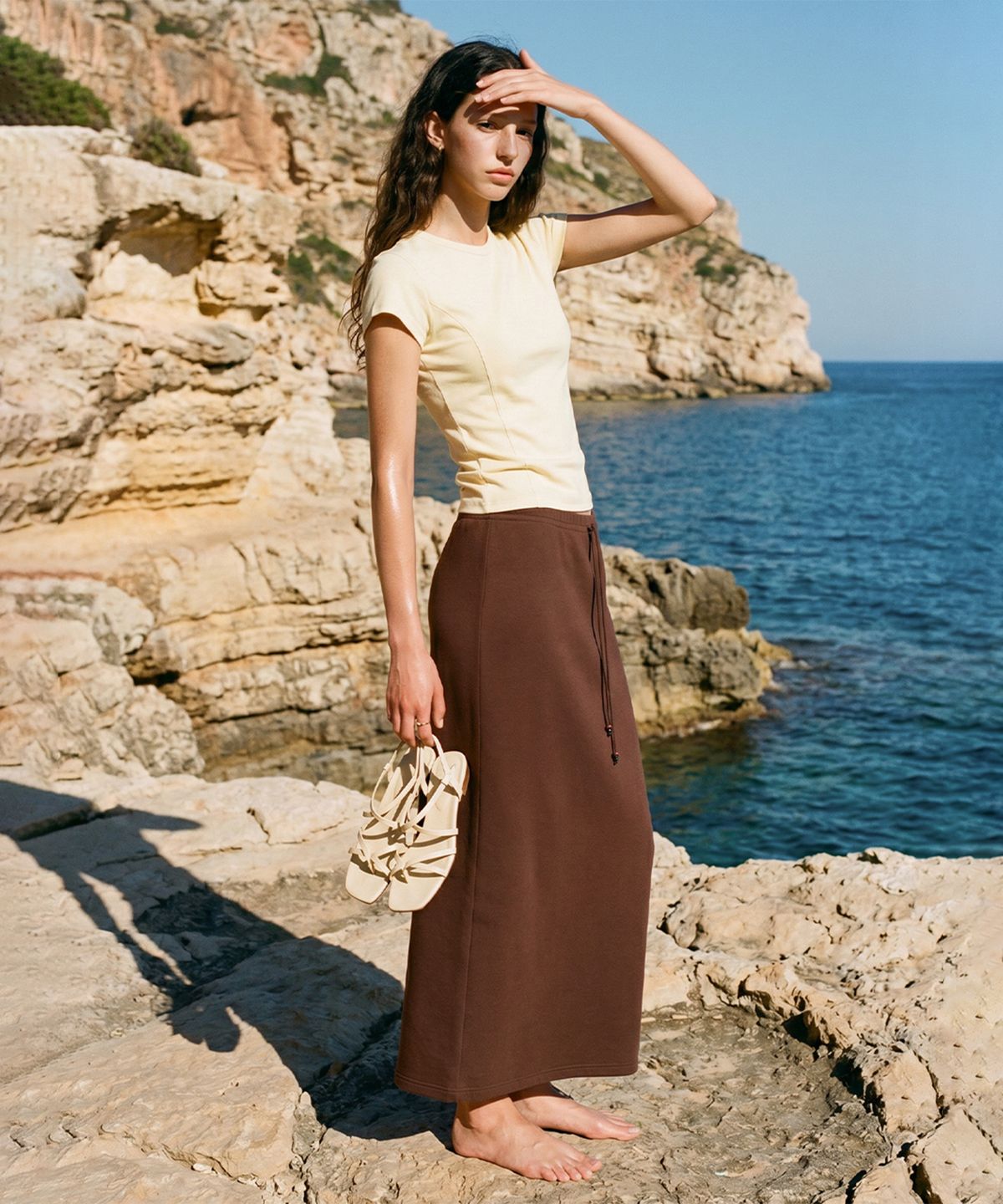 룩캐스트(LOOKAST) 디안 컷 라인 포인트 티셔츠 / DIANE CUT LINE POINT T-SHIRT_3colors