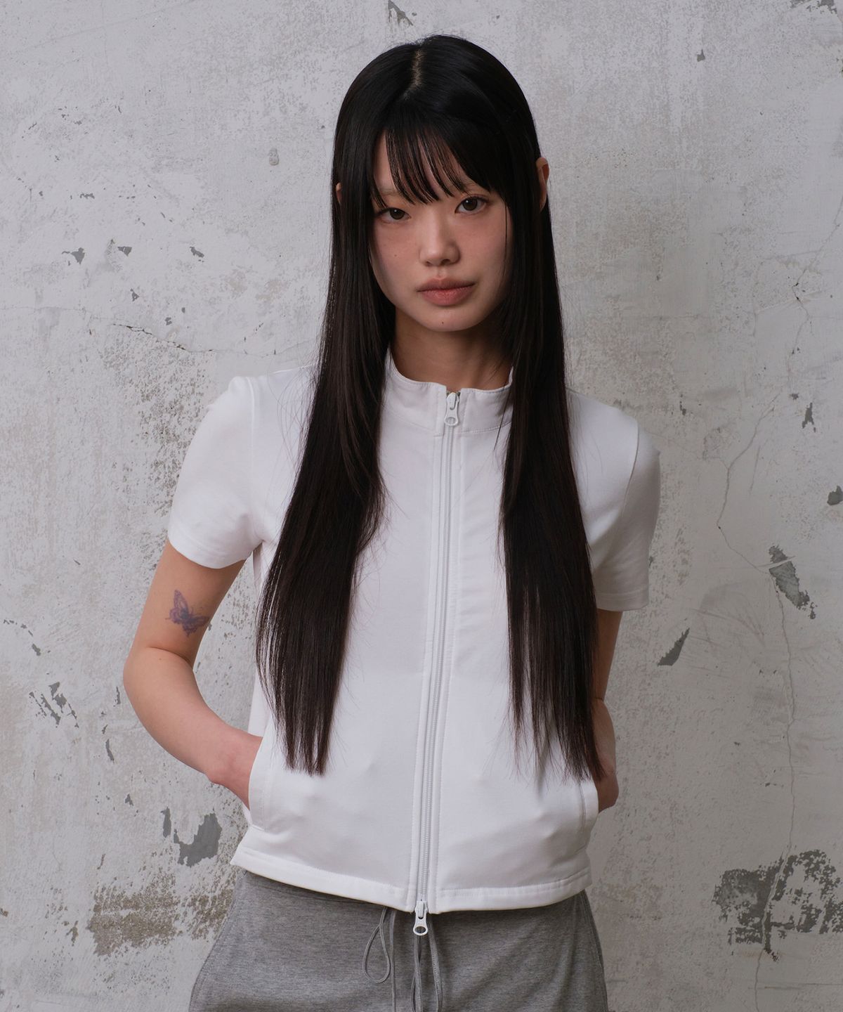 다이브인 우먼(DIVEIN WOMEN) RELAXED SOFT ZIP-UP (WHITE)