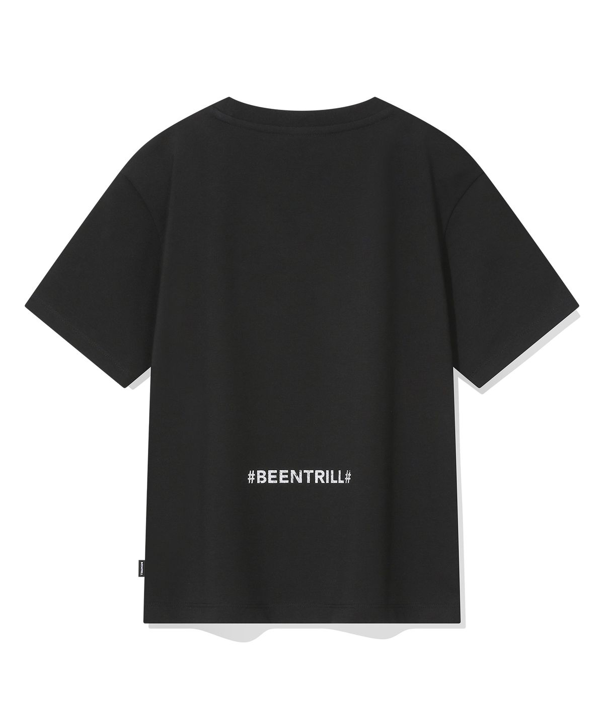 빈트릴(BEENTRILL) 우먼스 스탠다드 해시태그 슬림핏 반팔티(블랙)