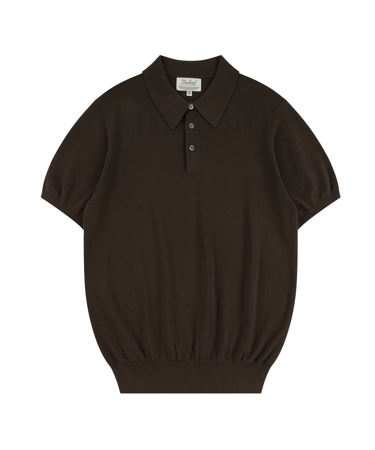 벨리프(BELLIEF) Essential Hard Twist Cotton Short Sleeve Polo Knit (Brown)