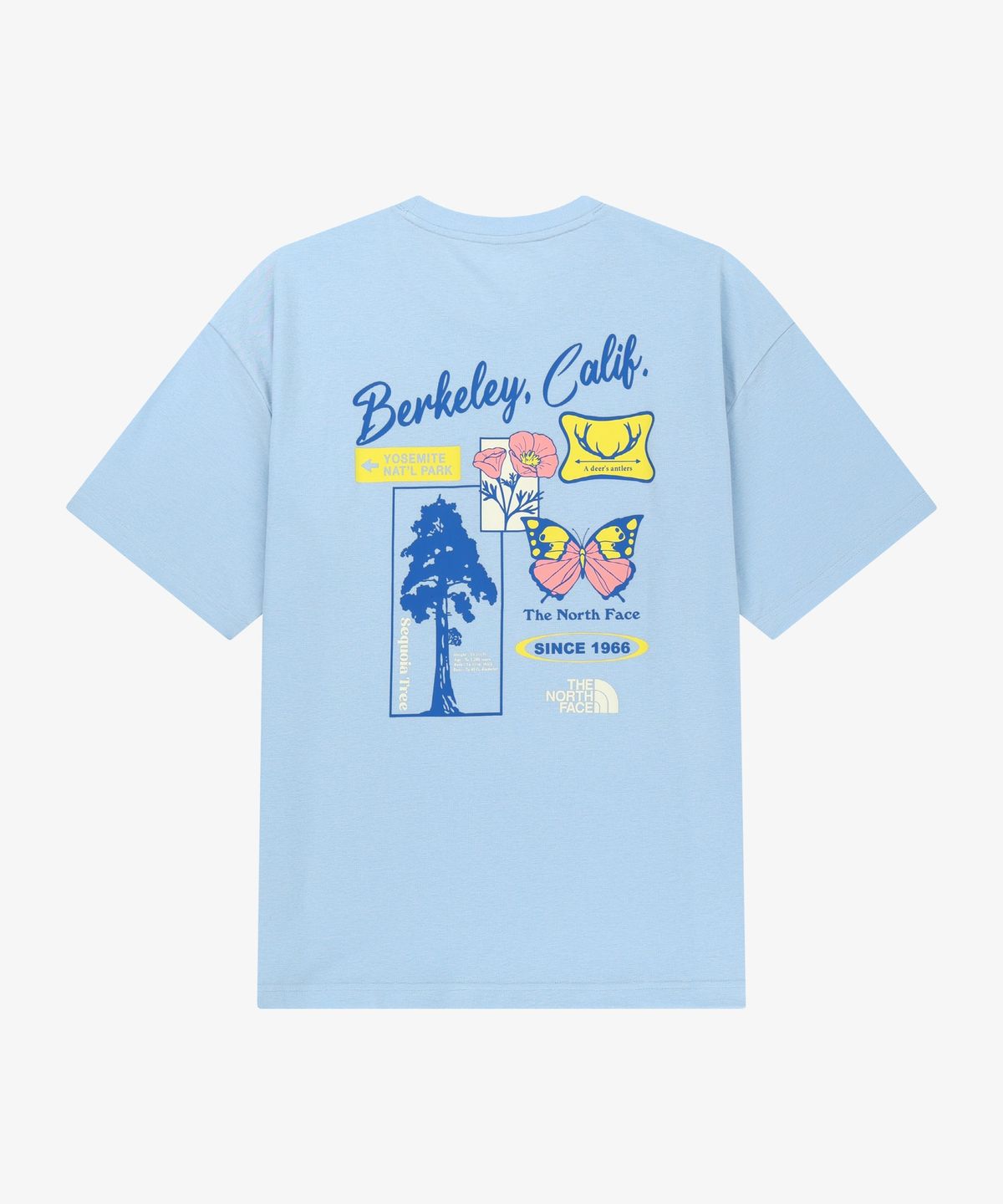 노스페이스(THE NORTH FACE) NT7US12M 버클리 반팔 티 LIGHT BLUE