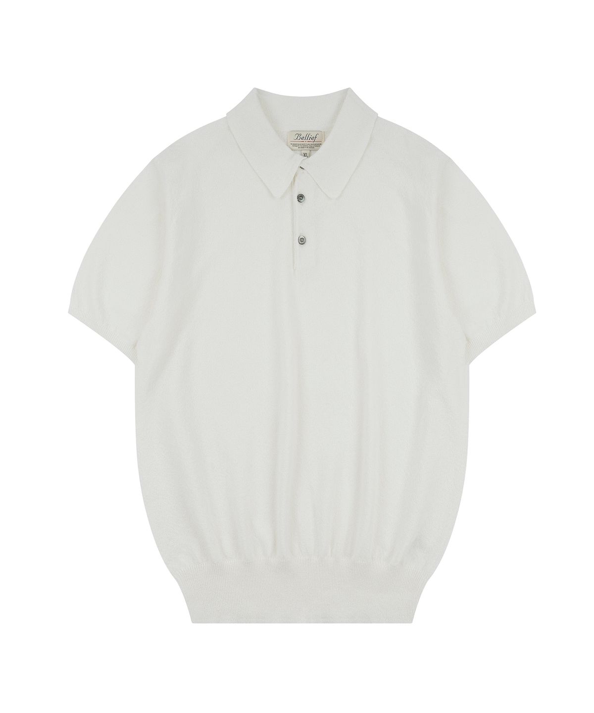 벨리프(BELLIEF) Essential Boucle Cotton Short-Sleeve Polo Knit (Ecru)