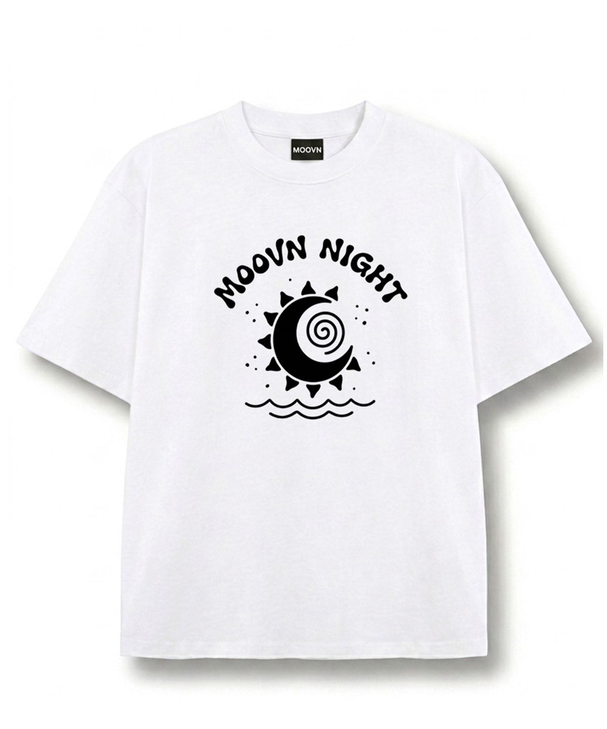 무븐(MOOVN) 무븐 나이트 그래픽 반팔 티셔츠 화이트