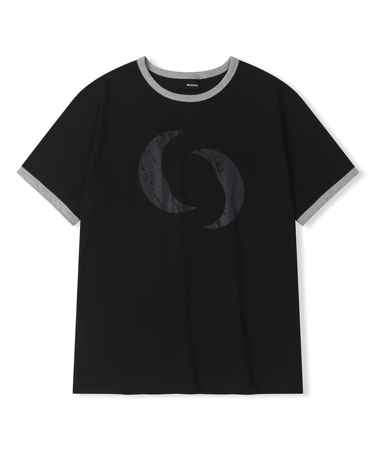 무븐(MOOVN) TWIN MOON 링거 반팔 티셔츠 블랙