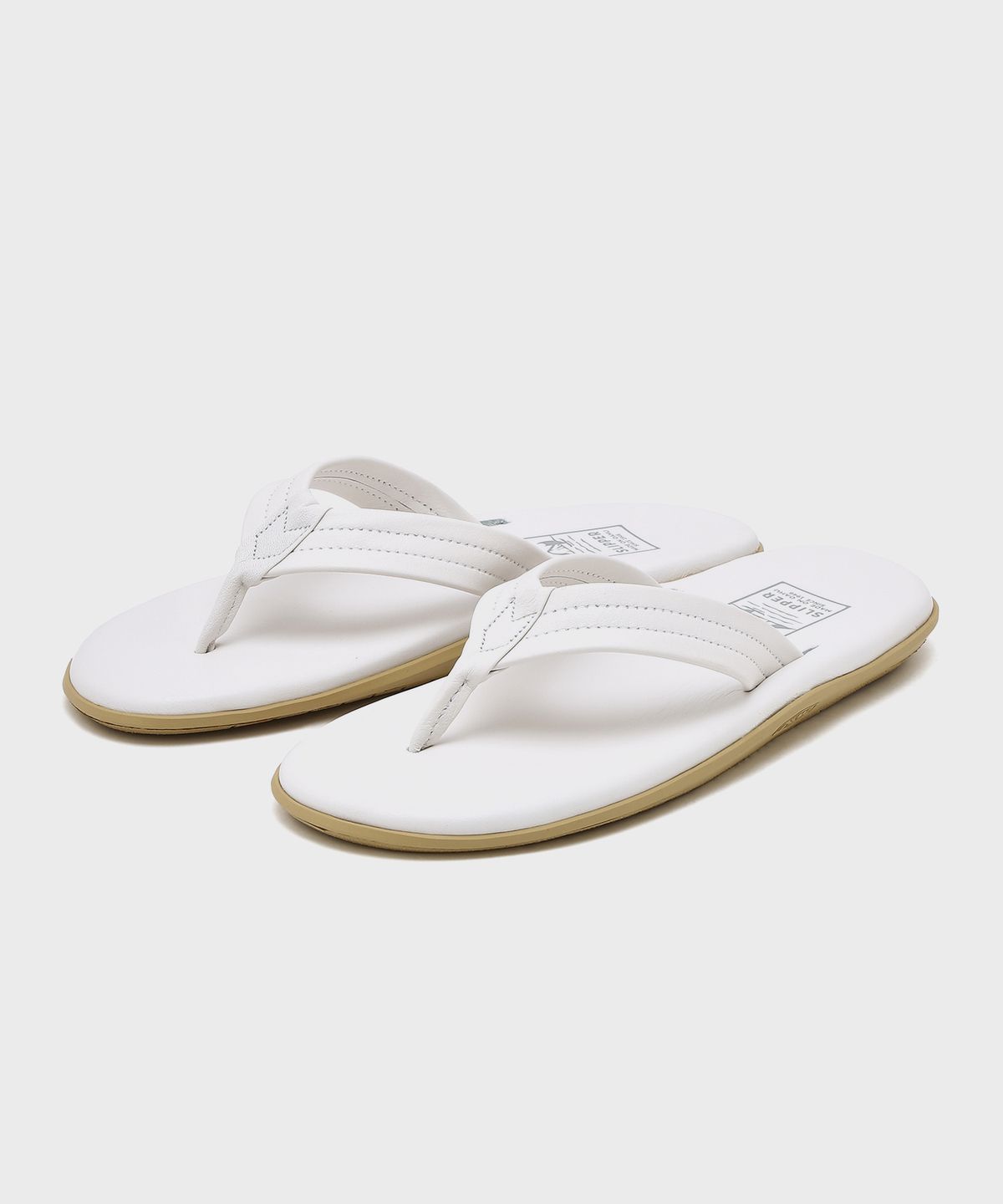 아일랜드 슬리퍼(ISLAND SLIPPER) 남여공용 흰색 클래식 레더 Y 슬라이드