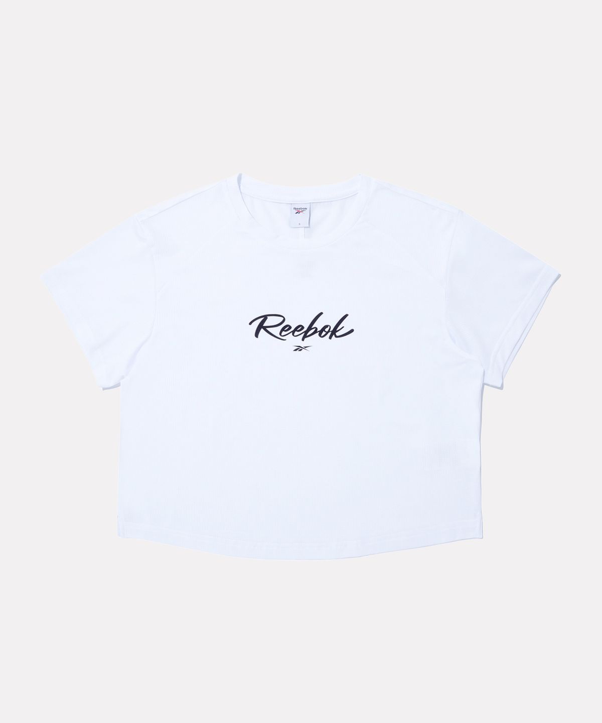 리복(REEBOK) 메쉬 퍼포먼스 에어로쿨 크롭 반팔티 (W) - 오프 화이트