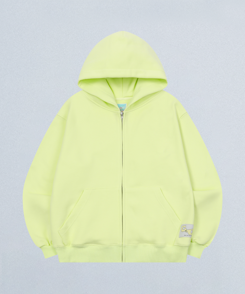 CEC LABEL ZIP-UP HOODIE (NEON)